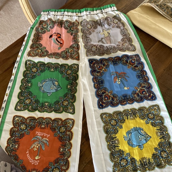 NEW Two Piece Linen Matching Pant Shirt Set Wide Leg, High Waist, Boho Style, XL - Picture 8 of 10